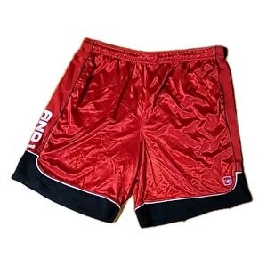 Y2K And1 One 3X Silky Shiny Dazzle Baggy Basketball Shorts Mens Black Red